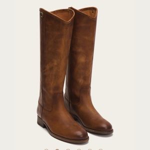 Frye “Melissa Button 2” Cognac Leather Boots -7